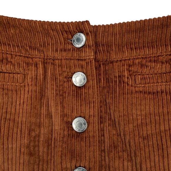 WILFRED FREE Aritzia Karmen Corduroy Button Front Mini Skirt 00 GD Cider Gold, - Picture 3 of 6
